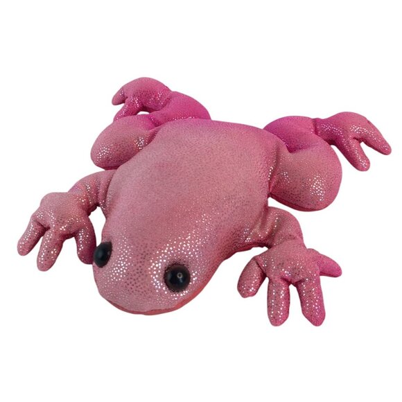 Sand Filled Pink Frog Plush 6" Stuffed Animal Toy Sparkle - Picture 1 of 7